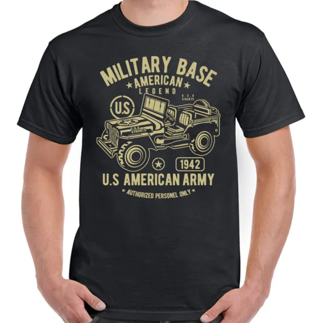 T-shirt militare base militare americana leggenda americana da uomo esercito degli Stati Uniti America USA