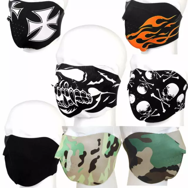Motorradmaske Half Face aus Neopren Gesichtsschutz Maske Kälteschutz