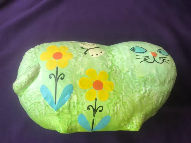 MCM New Trends Paper Mache’ Coin Bank Cat Figure Made InJapan