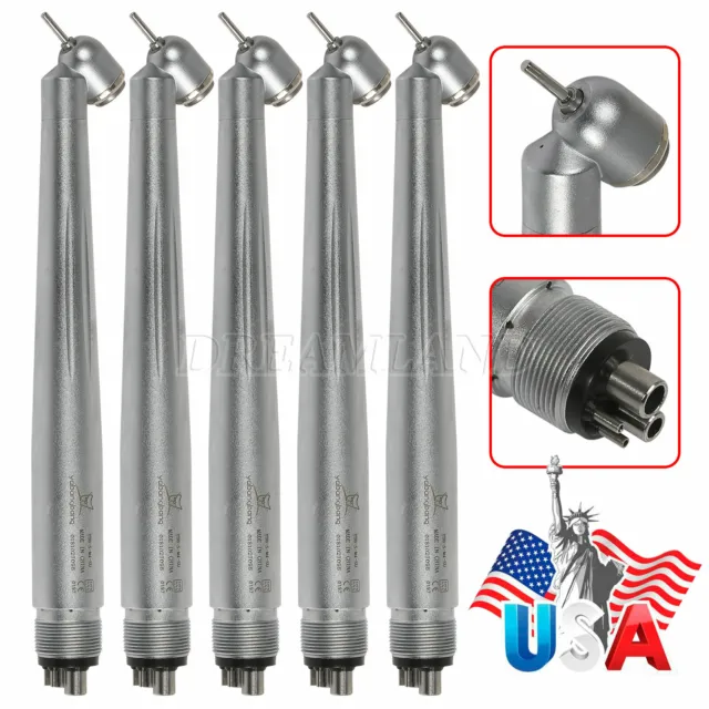 1-5 USA NSK Style Dental 45 Degree Angle Surgical High Speed Handpiece 4 Hole