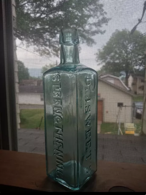 Antique Bitters Bottle Dr. J. Sweets Strengthening Bitters