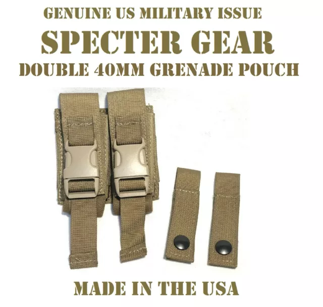 Specter Gear 329 Coyote Us Military Usmc Fsbe Molle Double 40Mm Grenade Pouch