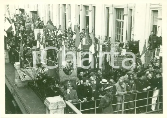 1935 GENOVA Associazioni Combattenti salutano volontari AFRICA ORIENTALE *Foto