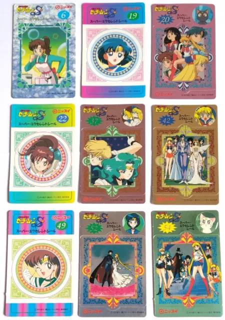 Sailor Moon S Nissui Lot 9 Different Stickers Japan