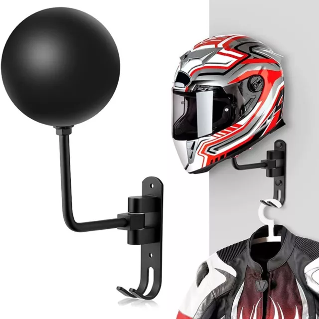 Wall Mount Steel Motorcycle Bike Helmet Rack Holder Hook Hanger Stand Display