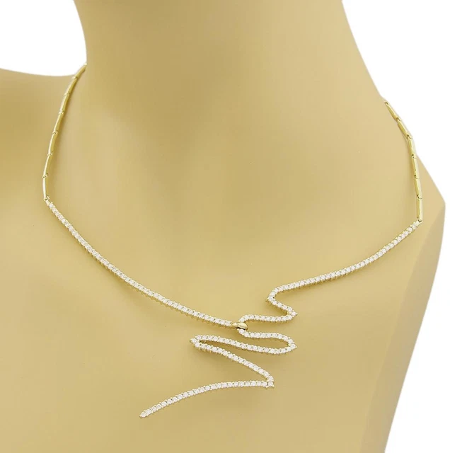 Jose Hess 3.5ct Diamonds 14k Yellow Gold Fancy Design Necklace Jose Hess 3.5ct Diamonds 14k Yellow Gold Fancy Design Necklace