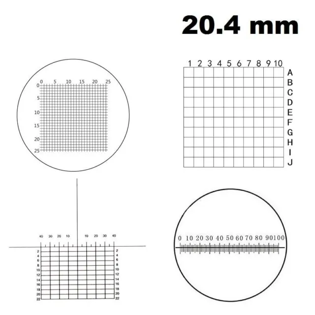 Microscope Eyepiece Micrometer Optical Glass Reticle Cross Ruler Grid Scale