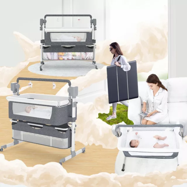 SteAnny Rocking Baby Bed Newborn Bassinet Infant Bedside Sleeper Automatic Cribs 2