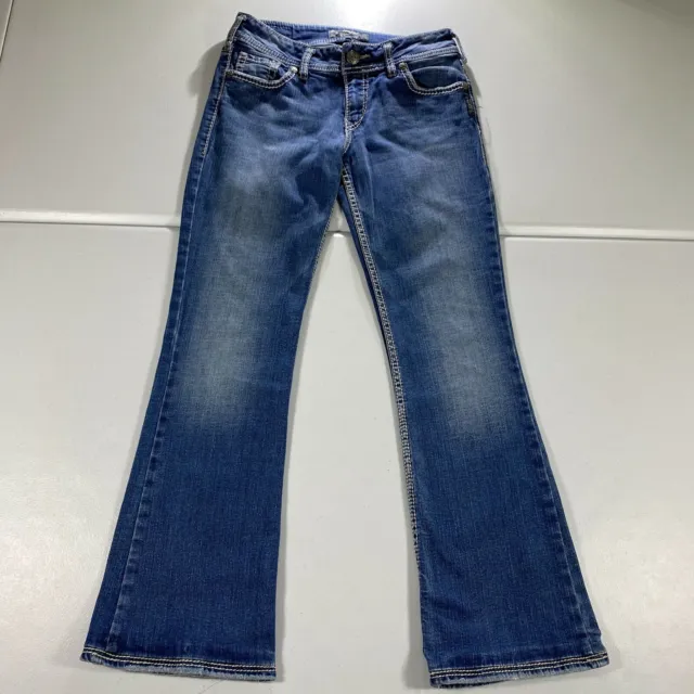 Silver Jeans Womens 27 x 32 Blue Suki Pants Bootcut Denim Low Rise Stretch