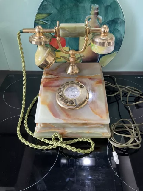 Vintage Green Onyx Verona Telephone Rotary BT - Made in Italy - Fully Working