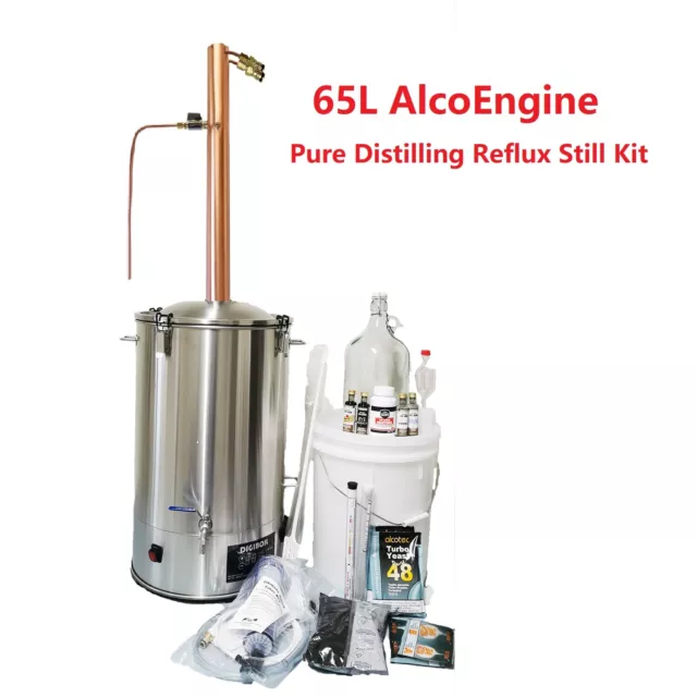 65L Alcoengine Pure Distilling Copper Distillery Kit w/h Ultimate Carbon filter