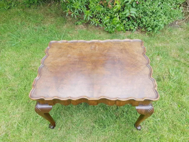 Beautiful Antique wood Coffee Table Vintage Carved Rustic Old Brown