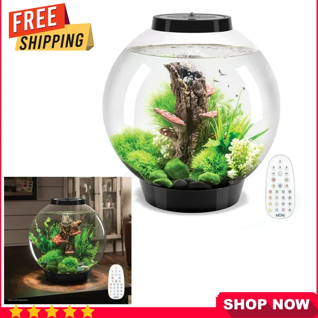 8 Gallon Classic 30 Aquarium With MCR Light Black, Acrylic,Free Shipping