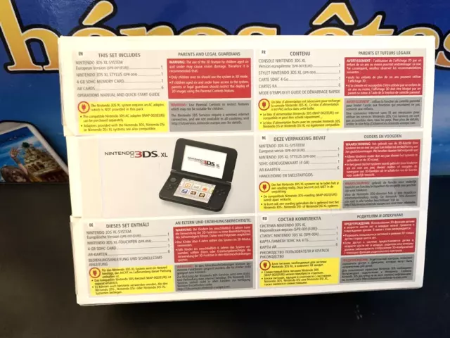 Nintendo 3DS XL Game Console System ARGENT NOIR NEUVE NEW SEALED SILVER BLACK 3