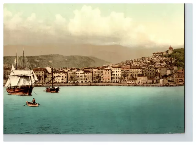 Italie, San Remo, panorama della Città   Vintage albumen print, photochromie