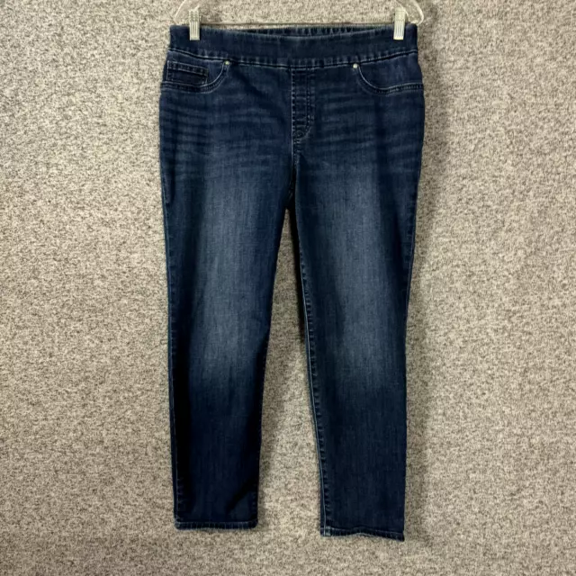 Chico's Women's Size 1.5P Blue Stretch Denim Pull On Jegging Ankle Pants