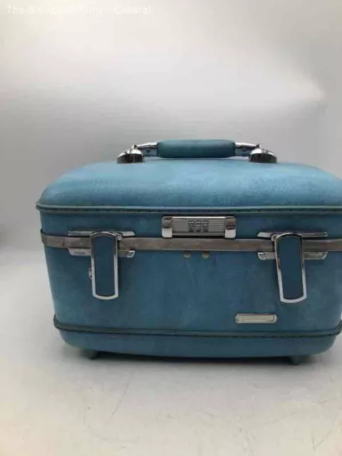 American Tourister Blue Locking Vintage Make Up Carrier