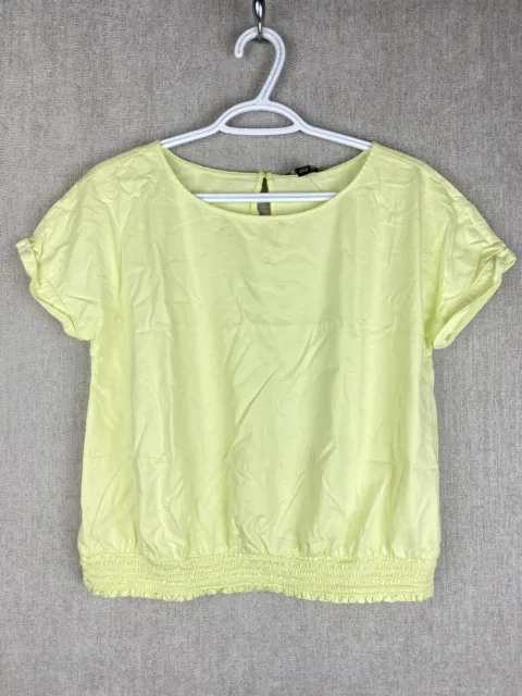 Ann Taylor Factory Womens Size Small Yellow/Green short sleeve shirt