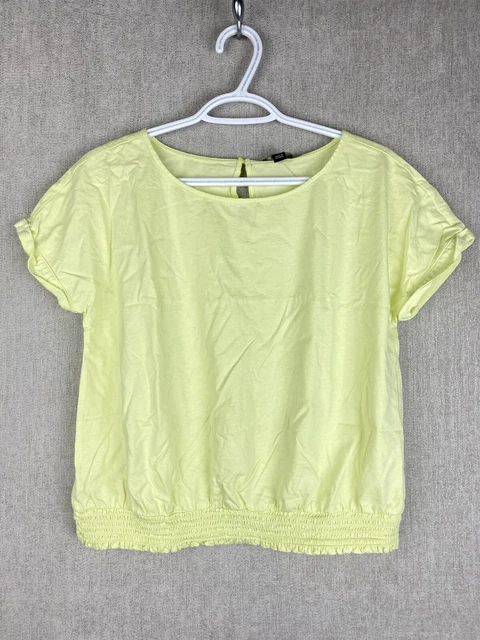 Ann Taylor Factory Womens Size Small Yellow/Green short sleeve shirt