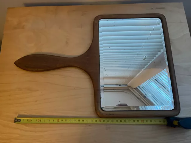 Vintage Hairdressers Mirror Large Wooden Piece 1930s Item Retro Chic