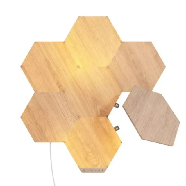 Nanoleaf Elements wood hexagons, 7 Esagoni LED Pack - 7 Pannelli