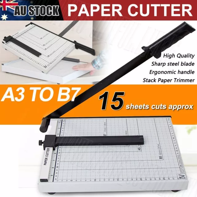Premium Metal Paper Cutter A3 A4 B7 Photo Guillotine Page Trimmer 15Sheets Knife