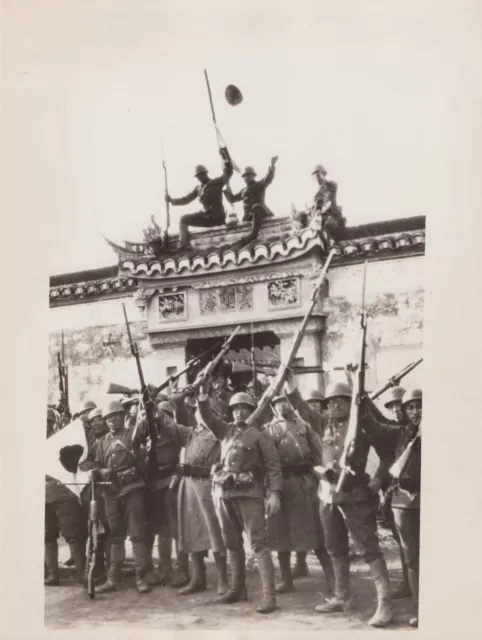 1932 Press Photo Japanese Army Troops Capture Changtiachiao, near Shanghai China