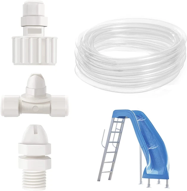 POOL SLIDE WATER Tubing Kit Inground Pool Slide Hose Kit Sprayer/Spray