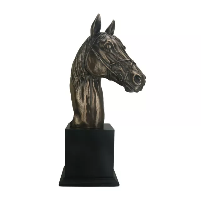 Buste de tête de cheval en bronze collé avec base pour la décoration...