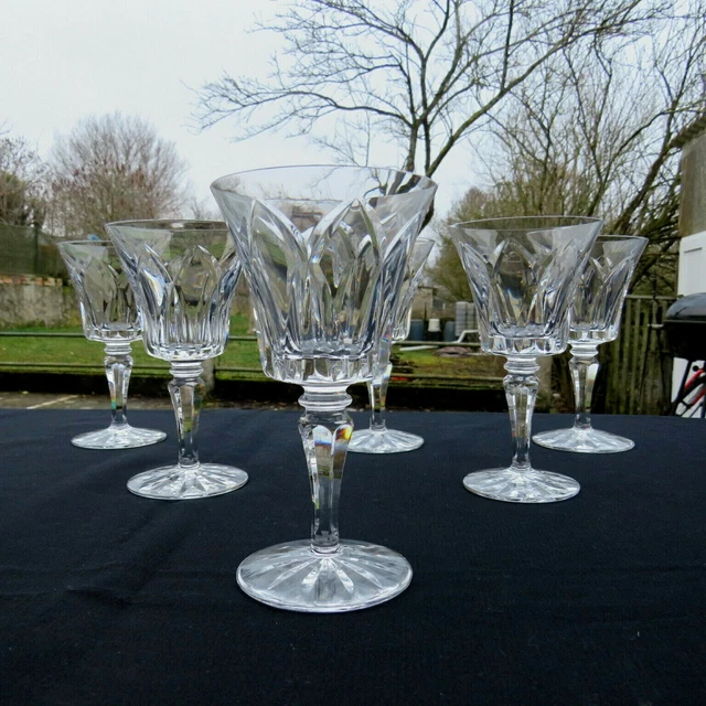 6 verres a vin rouge en cristal de saint louis modèle Camargue signé H 13,4 cm 1
