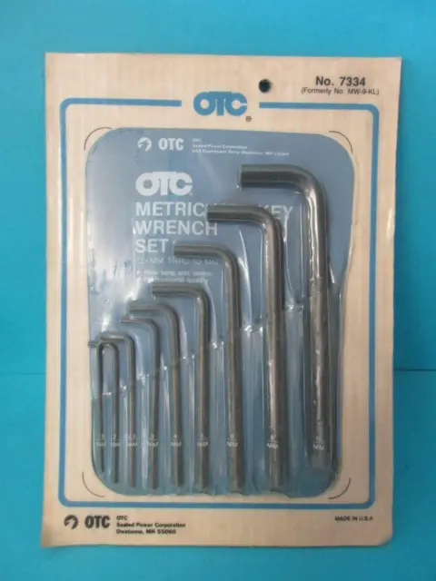 New Otc 7334 Formaly Mw-9-Kl Sae Hex Key Wrench Set 9 Piece Metric 1.5 To 10Mm