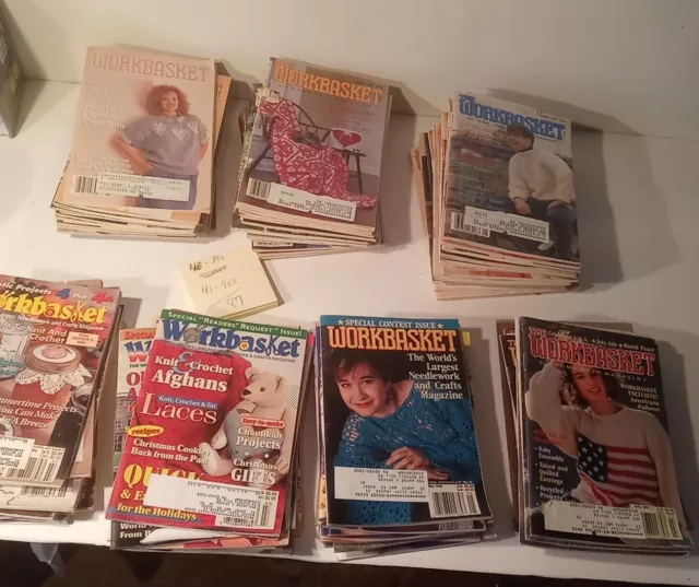 Huge 87 lot Vtg 1980's 90's Workbasket Home Arts Crafts Needlework Magazines