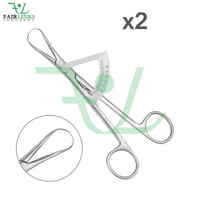 2 Pcs Bone Ridge Mapping Measuring Forceps Caliper Dental Implant Instruments