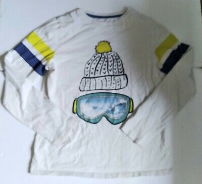 Boden Johnnie B boy 13-14y shirt white  long sleeve cotton skiing winter hat