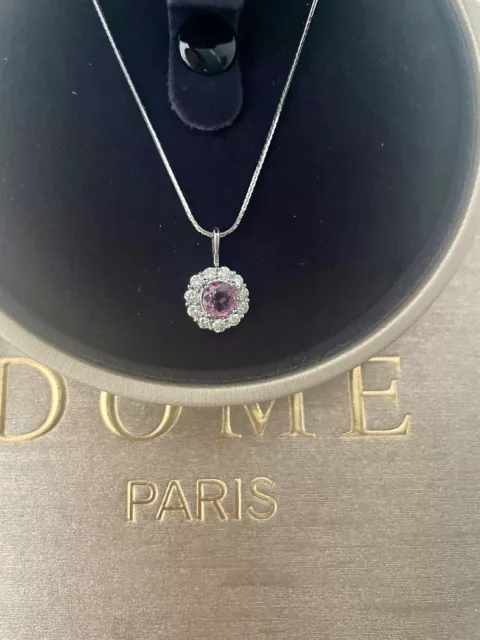 ❄❄❄ Collier Or blanc 18k 750 Spinel  & diamants véritable kdo Noel Idéal ❄❄❄