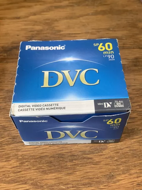 Paquete de 5 Cinta MiniDVC Panasonic 60min SP/90min LP Nueva y Sellada AY-DVM60EJ