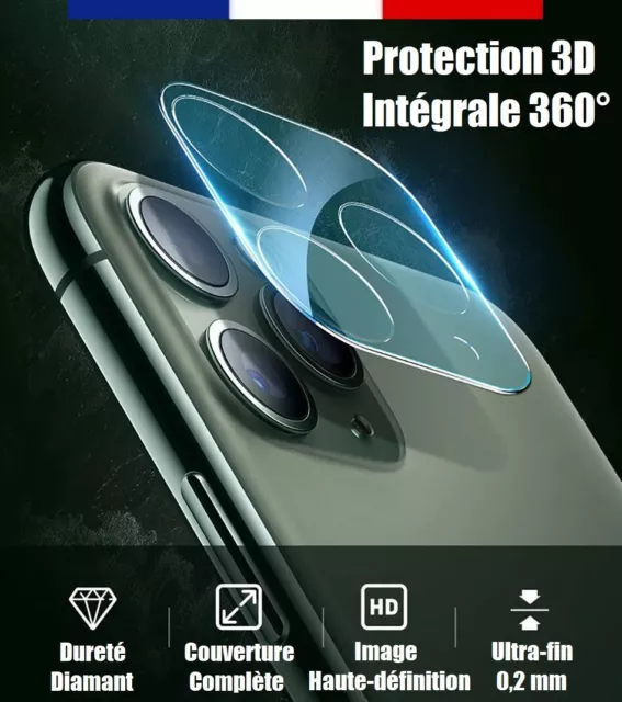 3D Verre Trempé Protection Protège Caméra iPhone 15 14 13 12 Mini 11 Pro Max +