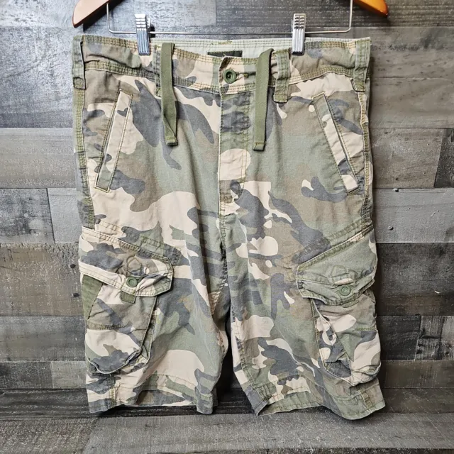 Jet Lag Cargo Shorts Mens 31 Camoflage Green Pockets Military Casual Cotton