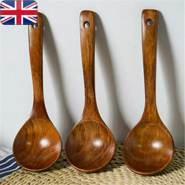 Wooden Large Long Handled Spoon Kitchen Cooking Big Rice Soup Spoon Wooden-Ladle