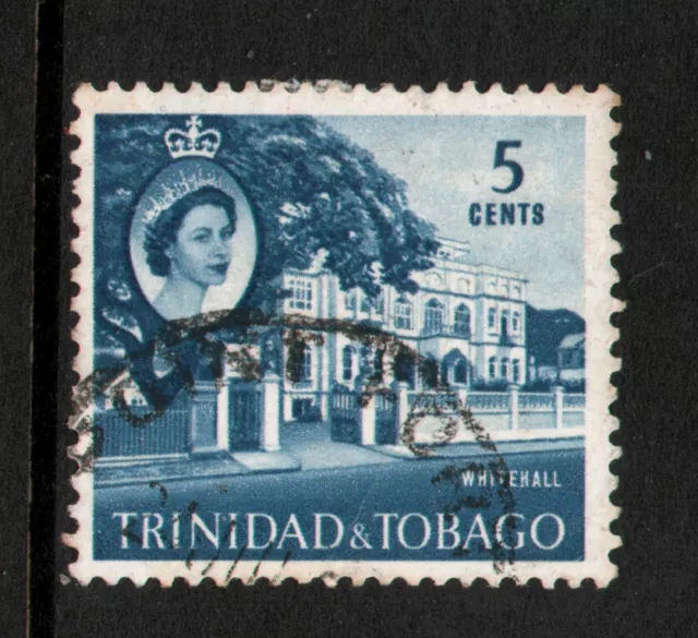 Used " QUEEN ELIZABETH - WHITEHALL - PORT OF SPAIN " TRINIDAD AND TOBAGO 1960