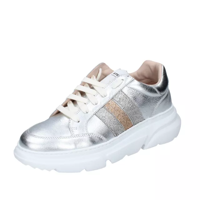Scarpe donna STOKTON 37 EU sneakers argento pelle EY907-37