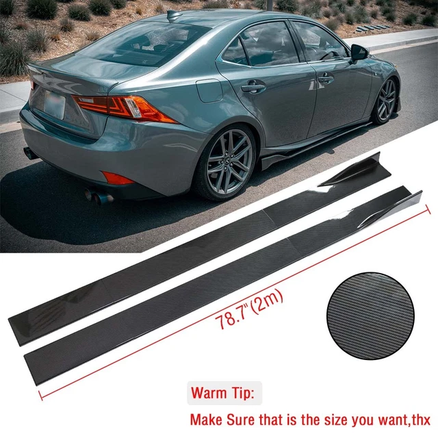 78.7" /2M Carbon Fiber Side Skirt Rocker Panels Lip For Lexus SC300 SC400 SC430
