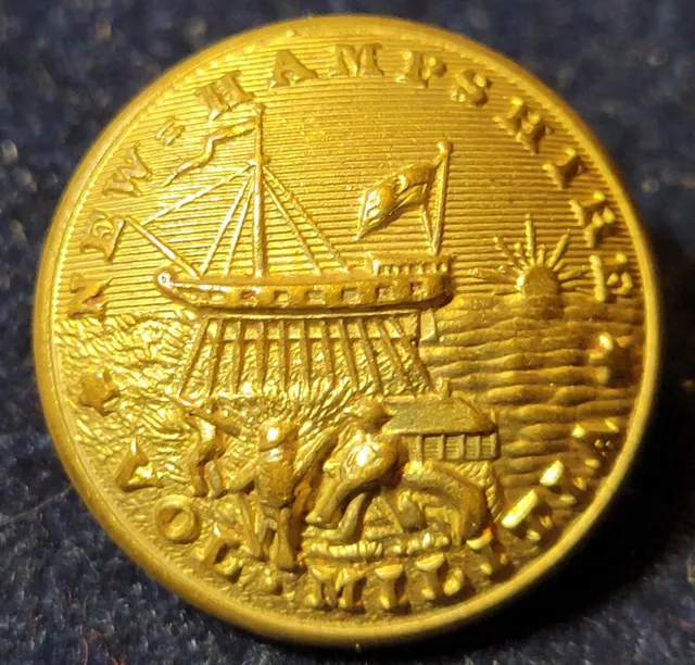 Civil War Period New Hampshire State Seal Button Albert# Nh-6-A  Rmdc Scovill