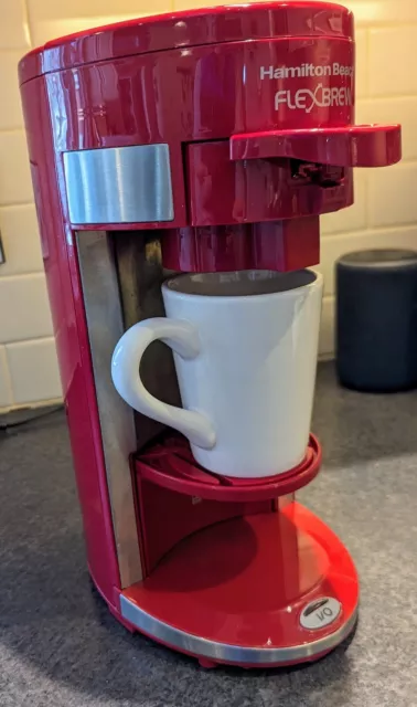 Hamilton Beech Flexbrew 49962  One Cup Coffee Maker - Red -  Missing Pod Holder