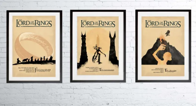 LORD OF THE RINGS Posters, A3 A4 Alternative Film Print Unique Design Wall Art