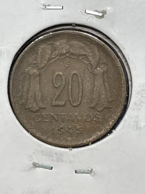 1945 - 20 Centavos Coin from Chile, nice circulated coin