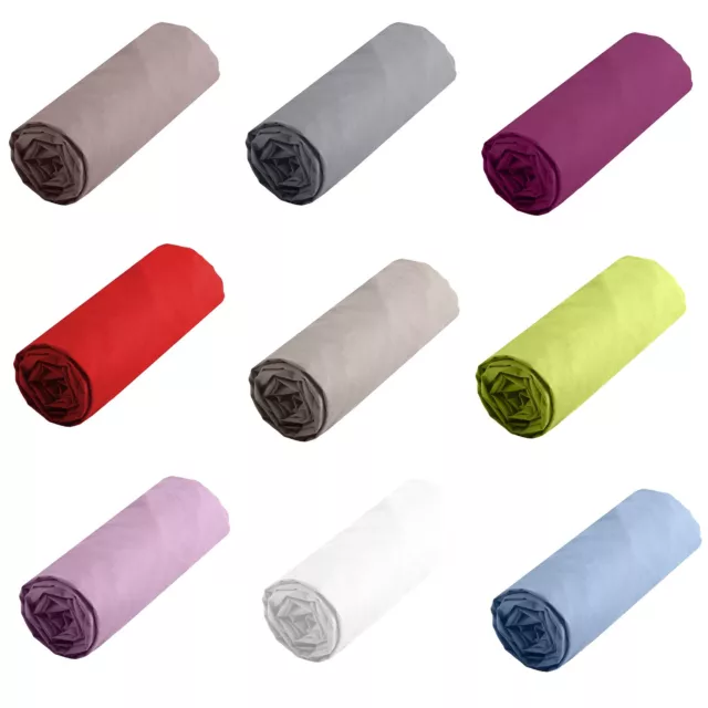 Drap Housse Pur coton 57 Fils 140  x 190 Plusieurs Coloris