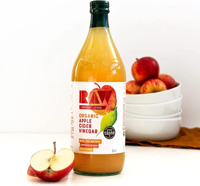 RAW VIBRANT LIVING Organic Apple Cider Vinegar Unfiltered With the