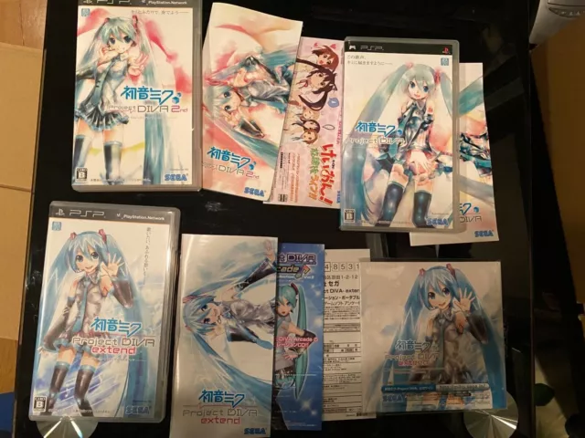 Hatsune Miku Project Diva 1, 2, Extended set w/CD Import Japan PSP Japanese ver.