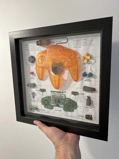 NINTENDO N64 CONTROLLER Orange Original Teardown Wall Frame $350.00 ...
